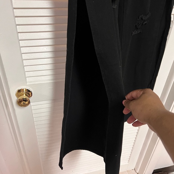 Slit Wide Leg Distressed High Waisted Loose Jeans Pants Size 27”waist - Picture 8 of 10